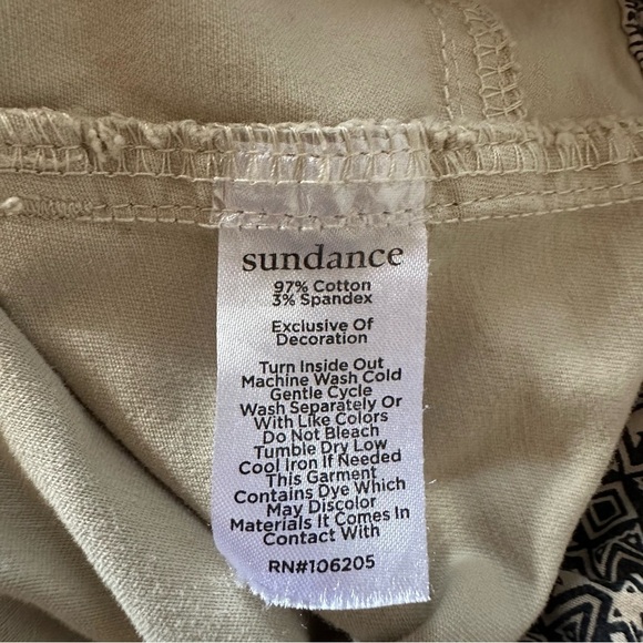 Sundance Cream Khaki Embroidered Straight Leg Pants Boho Women's Size 2 - Picture 11 of 15